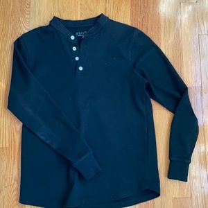 Black ESNTLS long sleeve Henley